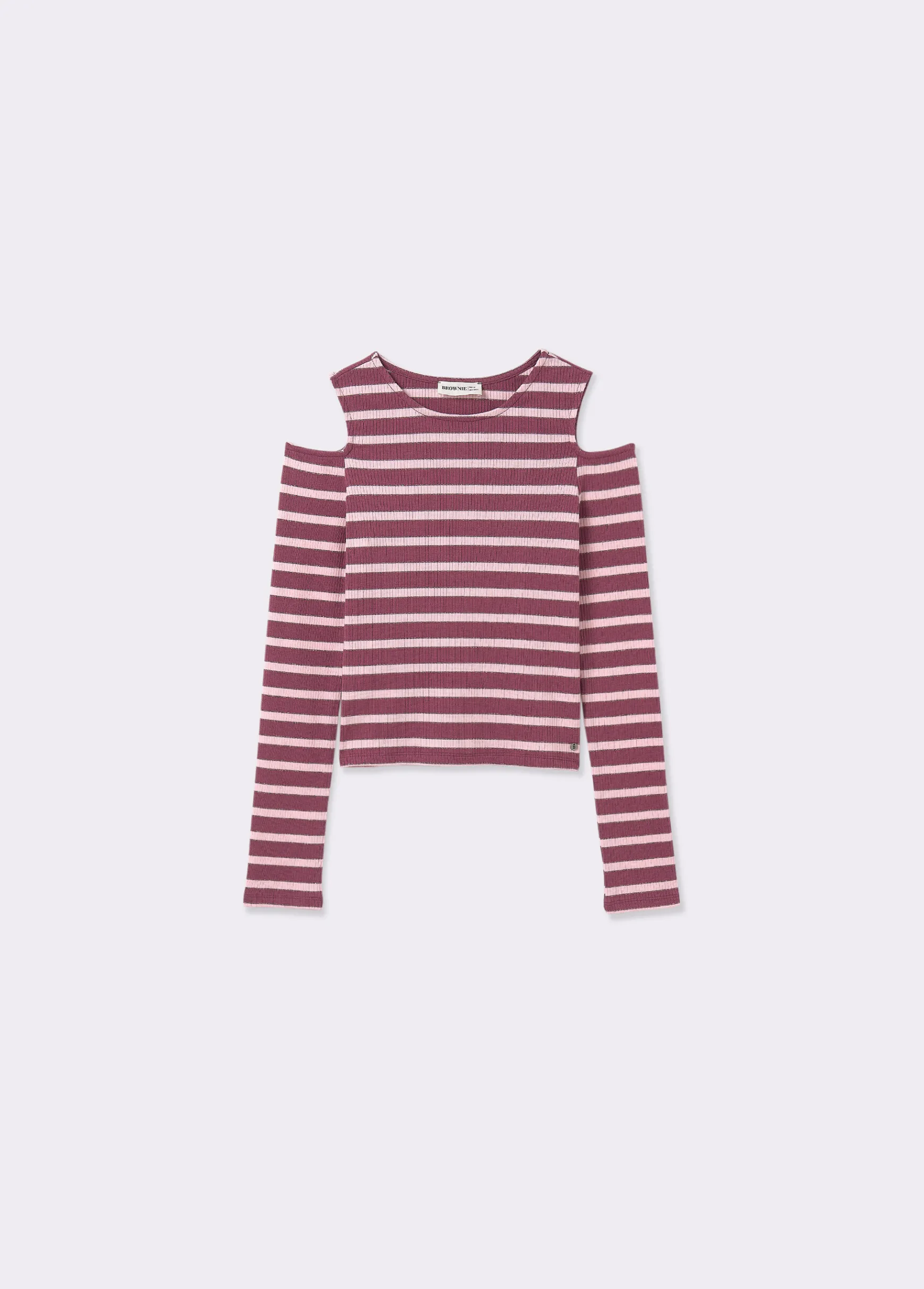 Camiseta raya lurex cut-out hombro*Brownie Discount