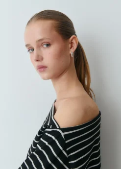 Camiseta raya lurex escote barco*Brownie Discount