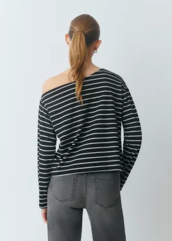 Camiseta raya lurex escote barco*Brownie Discount