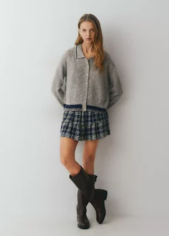 Chaqueta punto cuello polo contrastes*Brownie