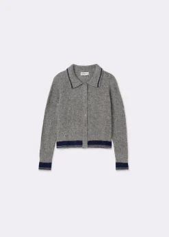 Chaqueta punto cuello polo contrastes*Brownie