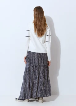 Falda fluida larga estampada*Brownie New