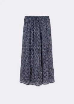 Falda fluida larga estampada*Brownie New