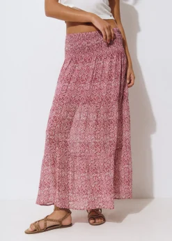 Falda larga smock cintura estampada*Brownie Online