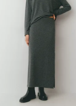 Falda midi raya tejida bicolor*Brownie Clearance