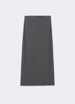 Falda midi raya tejida bicolor*Brownie Clearance