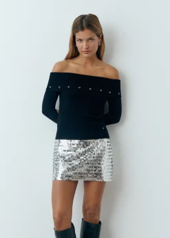 Falda mini lentejuelas*Brownie New