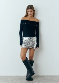 Falda mini lentejuelas*Brownie New