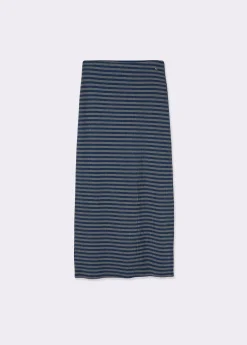 Falda rib largo midi raya tejida*Brownie Online