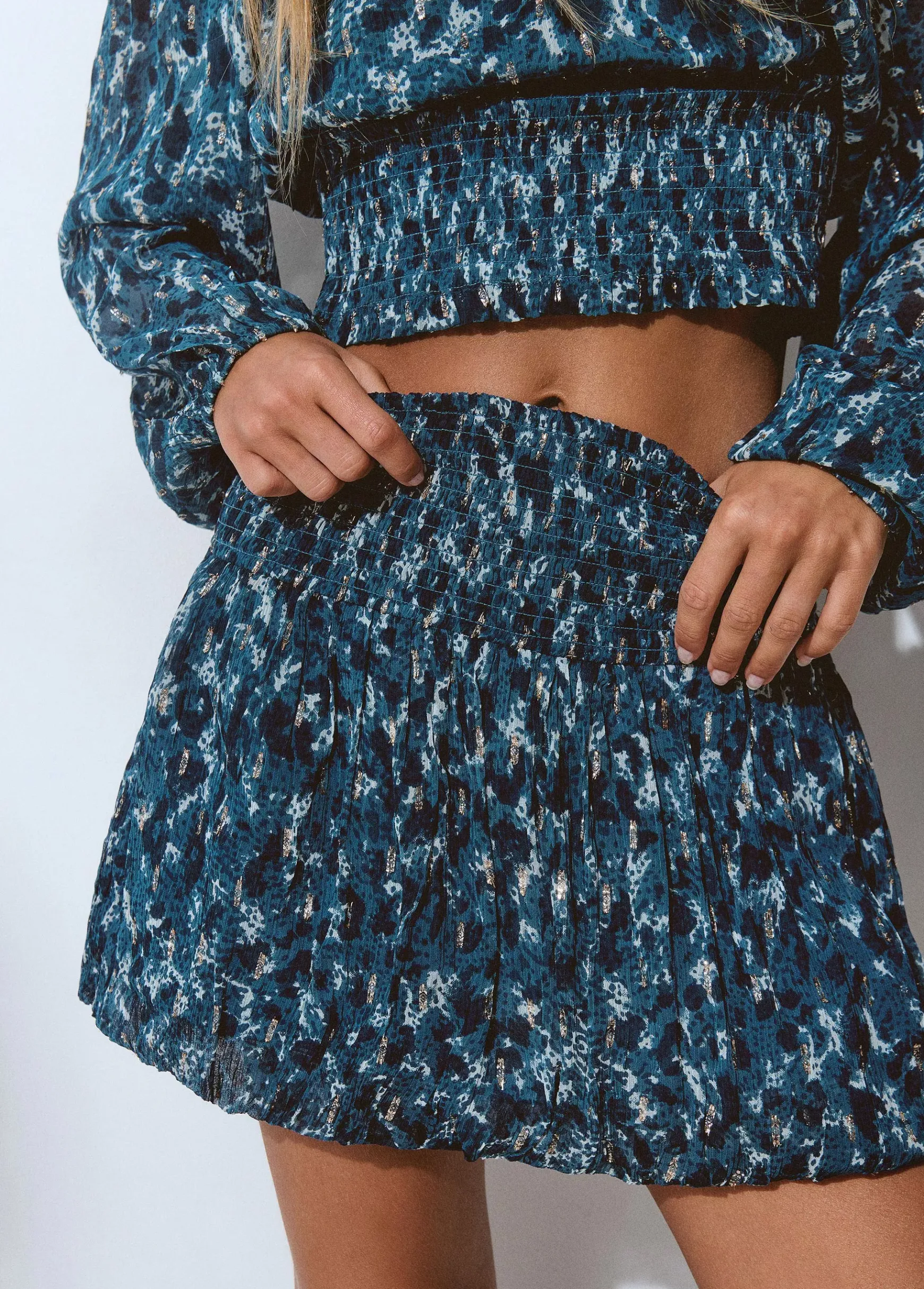 Falda tipo globo estampado brillo*Brownie