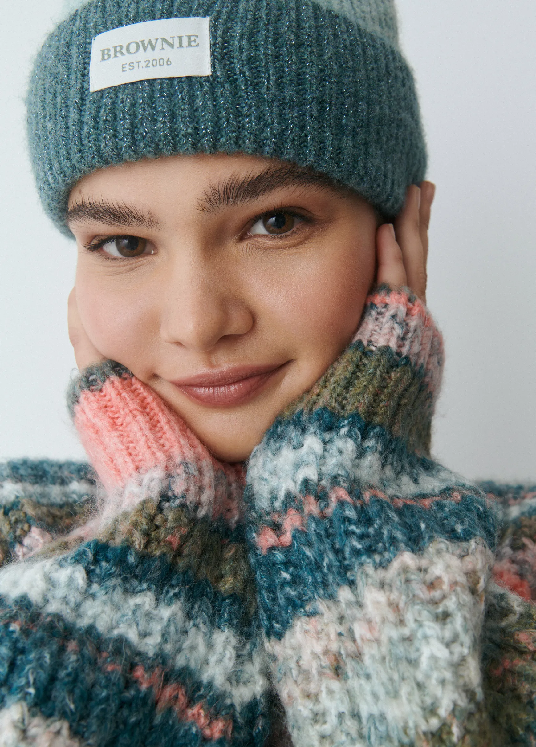 Gorro bicolor canalé lurex*Brownie Hot