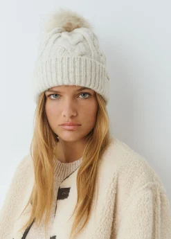 Gorro trenza bola pelo*Brownie Hot