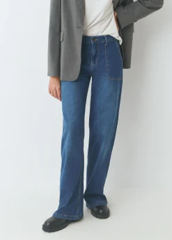 Jeans culotte bolsillo frontal*Brownie