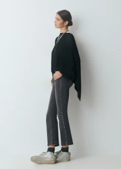 Jeans flare cropped tachas*Brownie Best