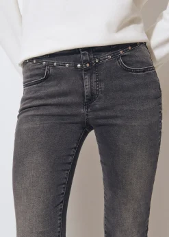 Jeans flare cropped tachas*Brownie Best