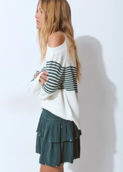 Jersey aperturas hombros rayas*Brownie Sale