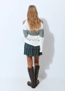 Jersey aperturas hombros rayas*Brownie Sale