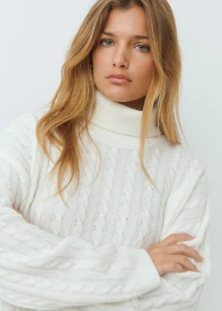 Jersey cuello alto trenzas*Brownie New