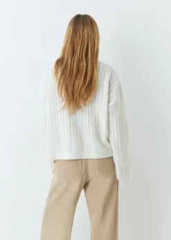 Jersey cuello alto trenzas*Brownie New