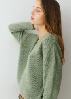 Jersey cuello pico básico*Brownie Online