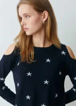 Jersey hombros descubiertos estrellas*Brownie Clearance