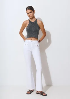 Pantalón campana bolsillos frontales*Brownie Hot