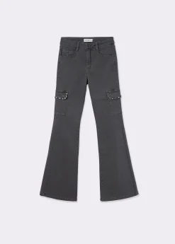 Pantalón campana cargo tachas*Brownie Best