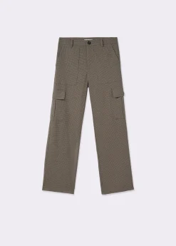 Pantalón cuadritos cargo con cinturón*Brownie Outlet