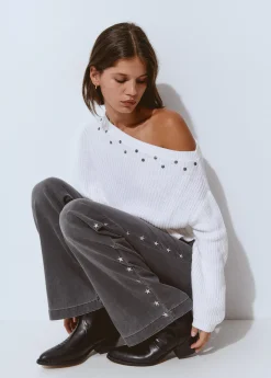 Pantalón culotte bordado estrellas*Brownie New