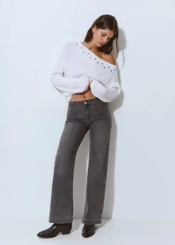 Pantalón culotte bordado estrellas*Brownie New