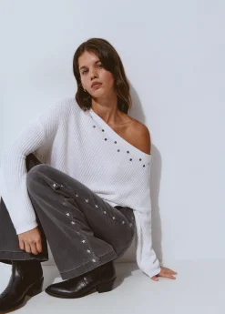 Pantalón culotte bordado estrellas*Brownie New