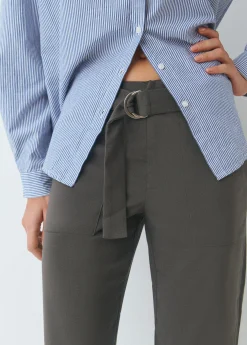Pantalón recto con cinturón*Brownie Online