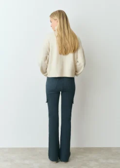 Pantalon campana cargo tachas*Brownie Best