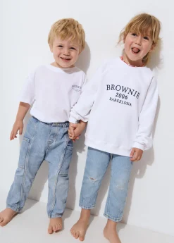 Sudadera bordada manga ranglan kids*Brownie New