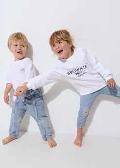 Sudadera bordada manga ranglan kids*Brownie New