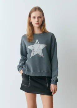Sudadera print posicional estrella*Brownie Clearance