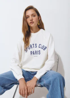 Sudadera print texto manga ranglan*Brownie Sale