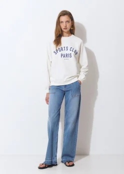 Sudadera print texto manga ranglan*Brownie Sale