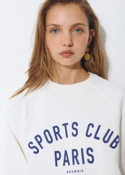 Sudadera print texto manga ranglan*Brownie Sale