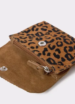 Tarjetero solapa piel estampado animal*Brownie