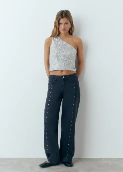 Top asimétrico lentejuelas*Brownie Online