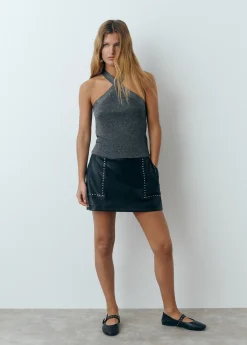 Top cruzado tachas hilo metalizado*Brownie