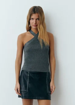 Top cruzado tachas hilo metalizado*Brownie