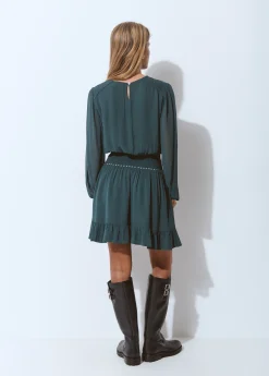 Vestido goma cintura detalle tachas*Brownie Clearance