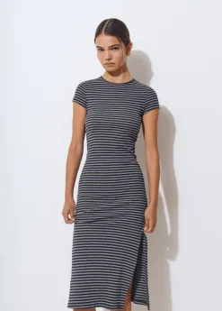 Vestido largo rayas manga corta*Brownie Best