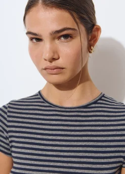 Vestido largo rayas manga corta*Brownie Best