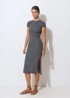 Vestido largo rayas manga corta*Brownie Best