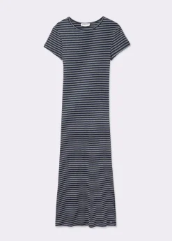 Vestido largo rayas manga corta*Brownie Best