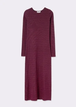 Vestido midi rib raya tejida*Brownie Clearance