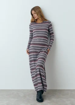 Vestido raya hilo metalizado*Brownie Clearance